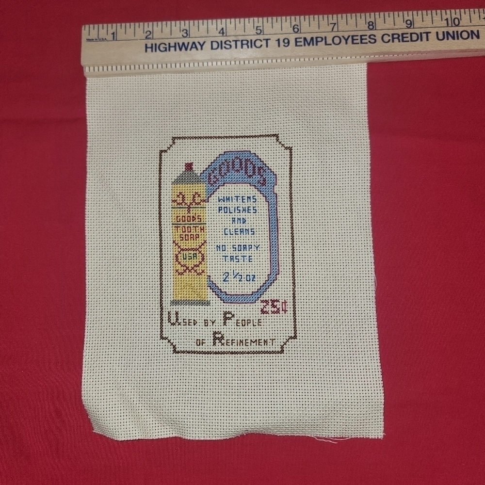 Cross-stitch homemade art decor. Just needs a frame